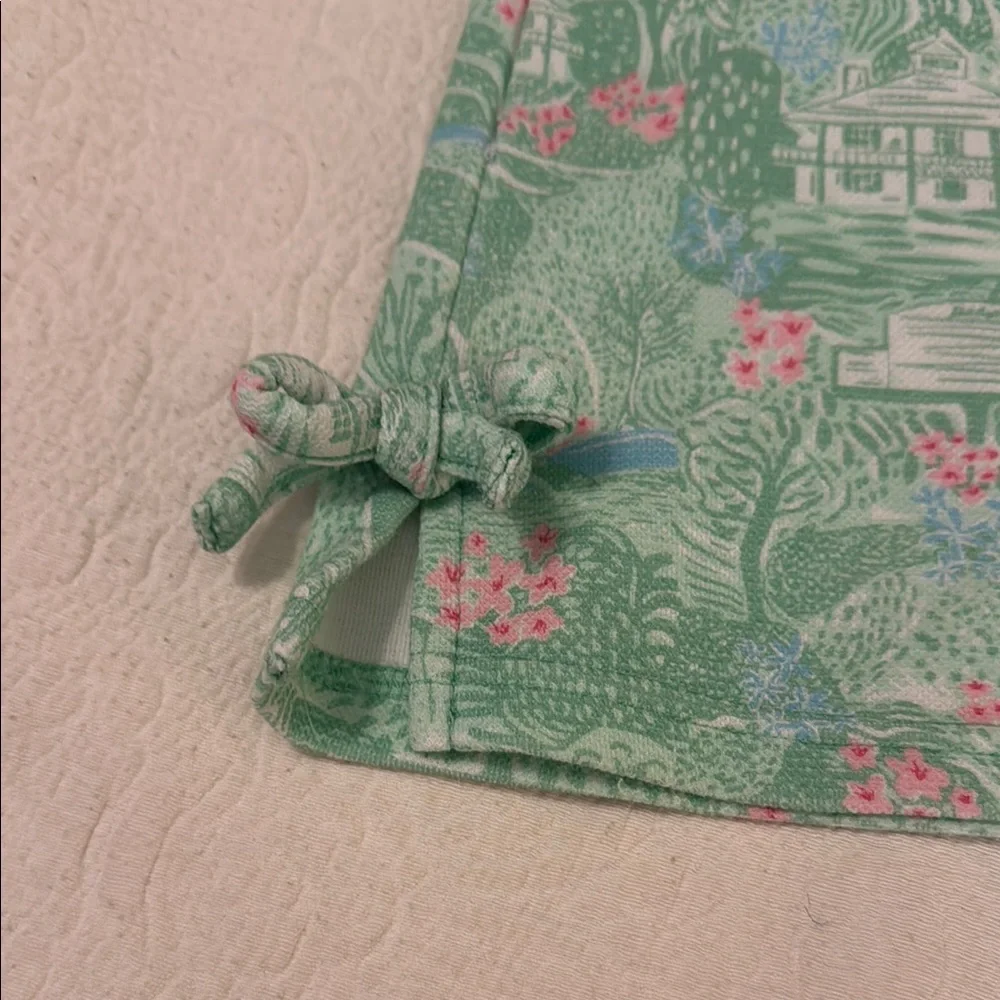 Masters Kids Collection. Green Sleeveless Dress with Pink Floral Print - Picture 4 of 4